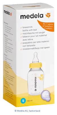 MEDELA milk bottle 150 ml with teat - UKDorf