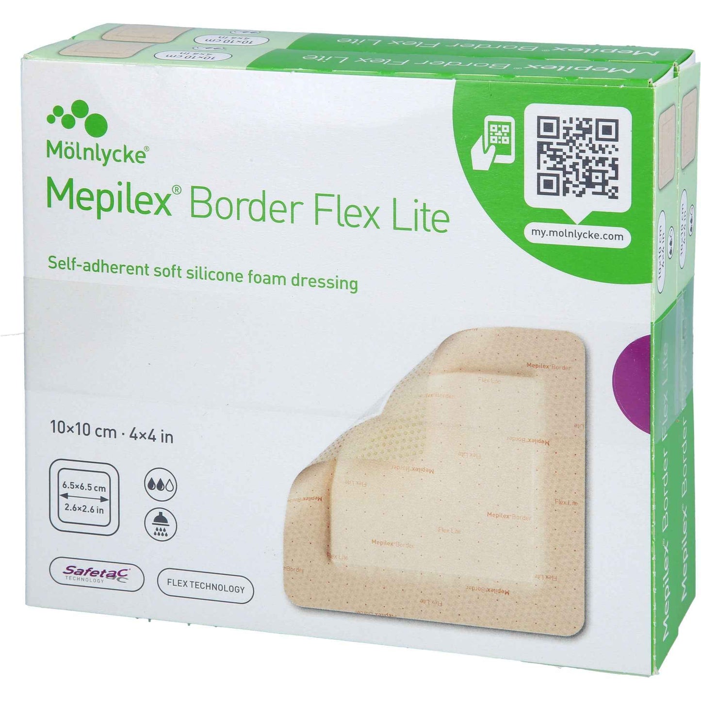 MEPILEX Border Flex Lite foam dressing 10x10 cm