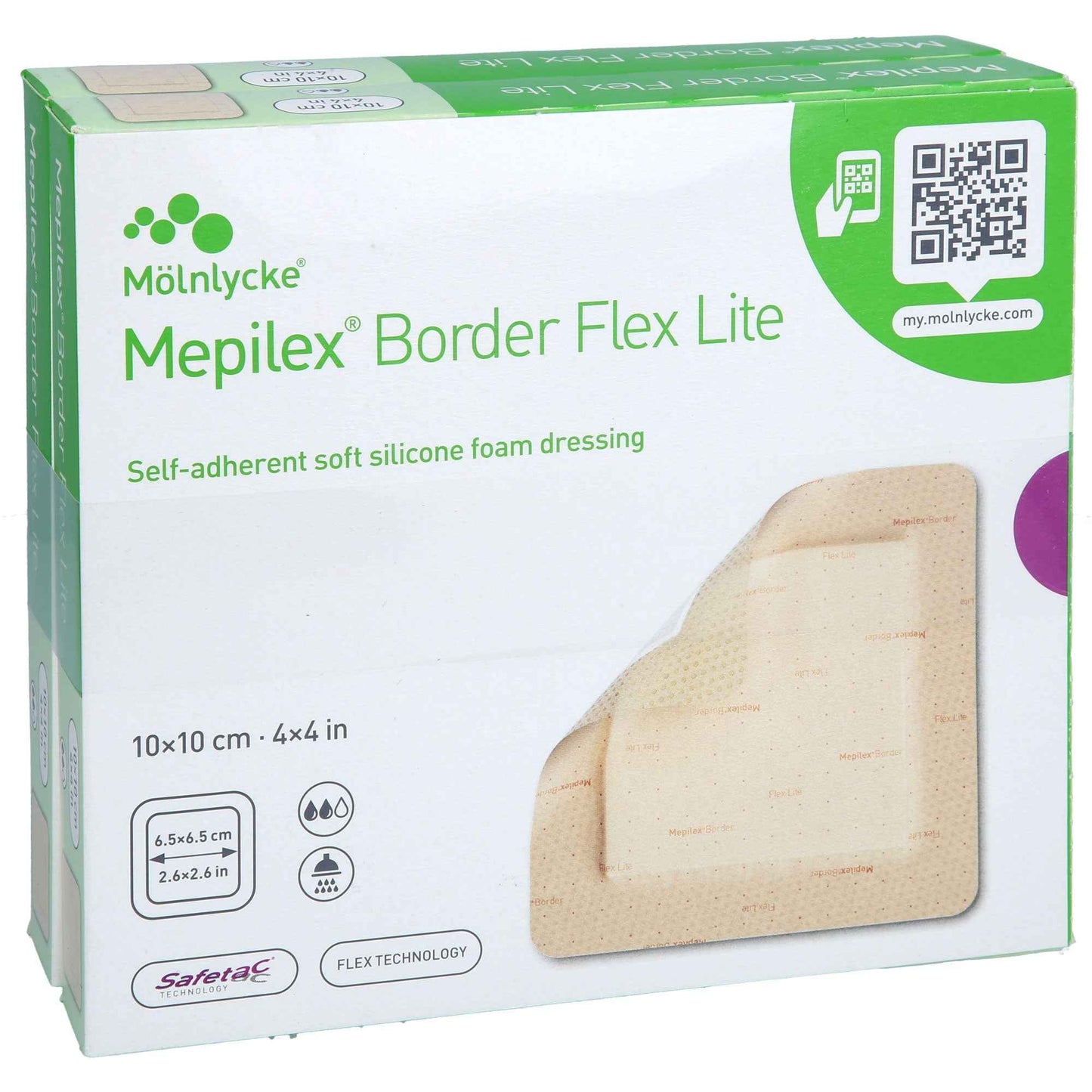 MEPILEX Border Flex Lite foam dressing 10x10 cm