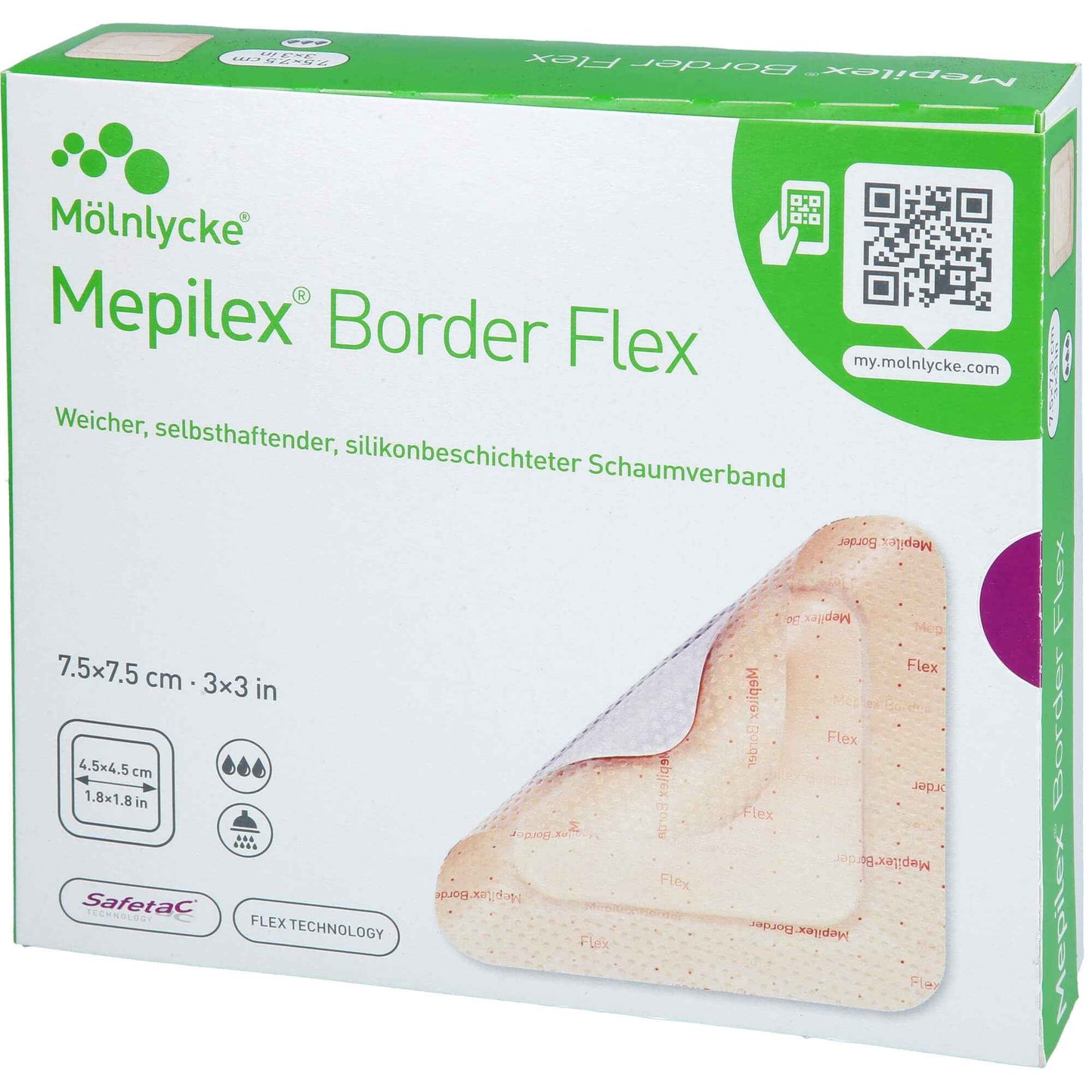 MEPILEX Border Flex foam adhesive 7.5 x 7.5 cm