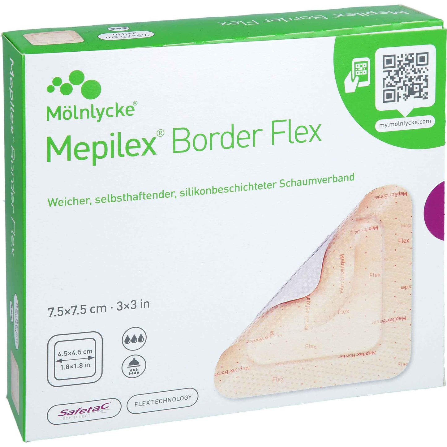 MEPILEX Border Flex foam adhesive 7.5 x 7.5 cm