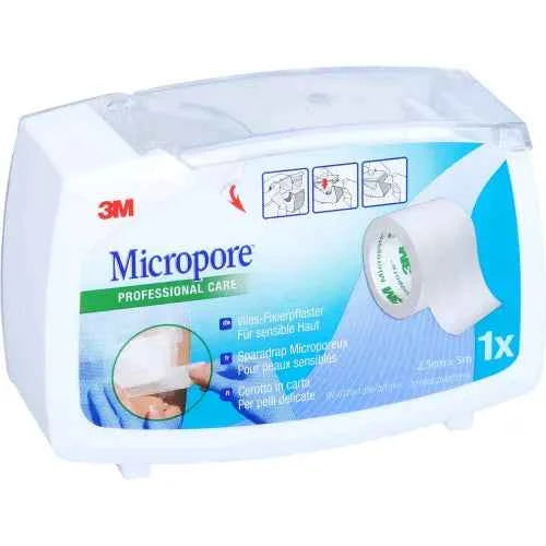 Fleece plaster joint tape, MICROPORE fleece plaster 5 m x 2.5 cm with Abr.
