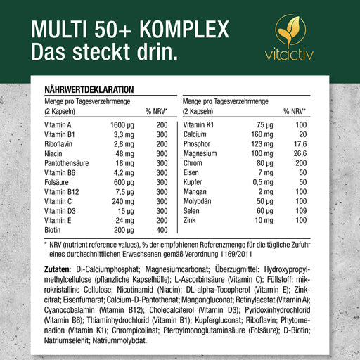 MULTI 50+ vitamin & mineral complex capsules - UKDorf