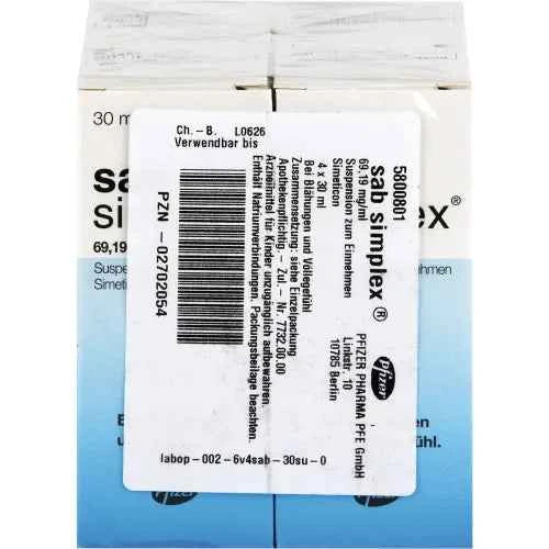 Meteorism, which is uncontrollable flatulence, SAB simplex oral suspension 4 x 30 ml
