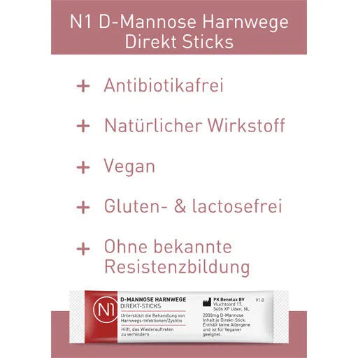 N1 D-Mannose Urinary Tract Direct Sticks - UKDorf