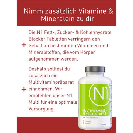N1 Fat- Sugar- & Carbohydrate Blocker Tablets - UKDorf