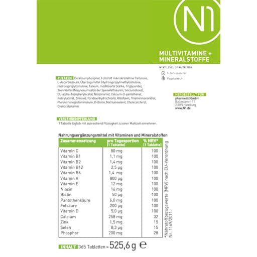 N1 Multivitamins+Minerals Tablets - UKDorf