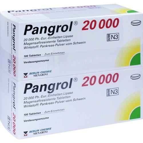 PANGROL digestive substances (enzymes) 20,000 gastro-resistant tablets, 200 tablets