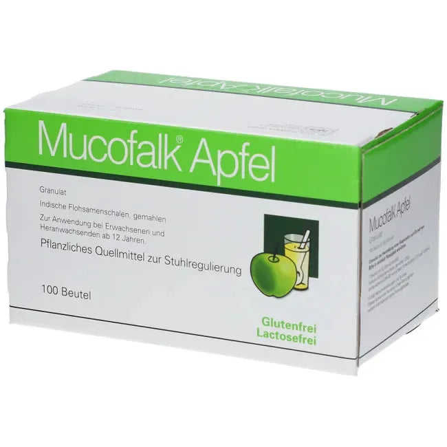 Psyllium husk (psyllium husks), MUCOFALK Apple Granules in sachets - UKDorf