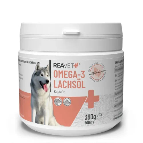 for dogs and cats REAVET Omega-3 Salmon Oil Capsules 500 count