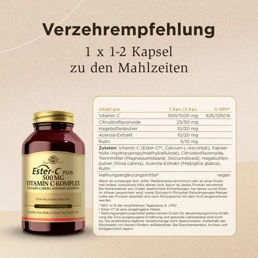 SOLGAR Ester-C Plus 500 mg capsules - UKDorf