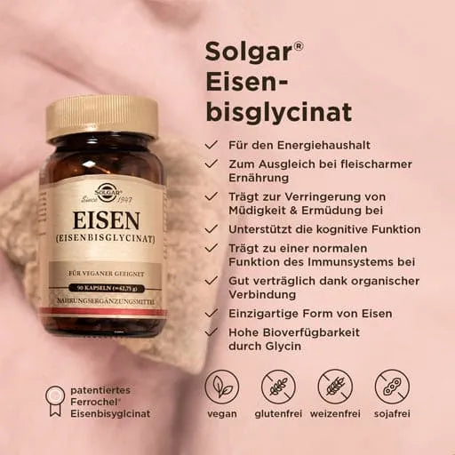 SOLGAR Iron Bisglycinate Capsules - UKDorf