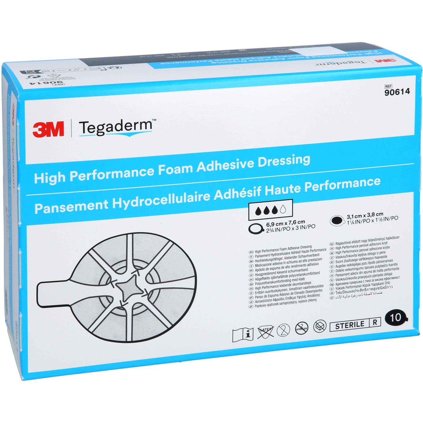 TEGADERM Foam Adhesive 6.9x7.6 cm oval 90614