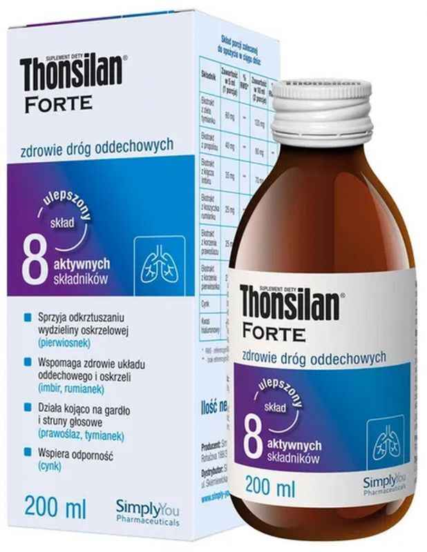 Thyme herb, propolis, ginger rhizome Thonsilan Forte syrup 200 ml