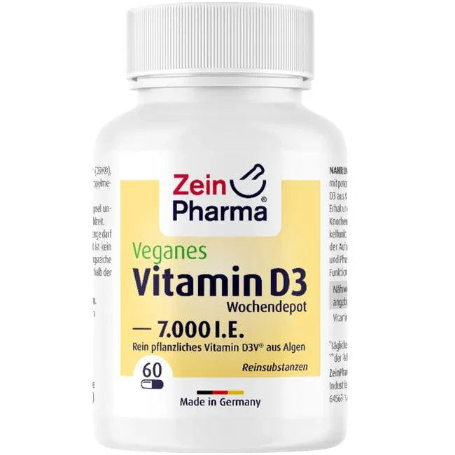 VEGAN Vitamin D3 7000 IU, colecalciferol from algae, weekly depot capsules - UKDorf