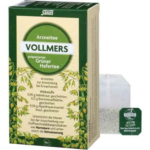 VOLLMERS prepared green oat tea filter bags 15 pcs