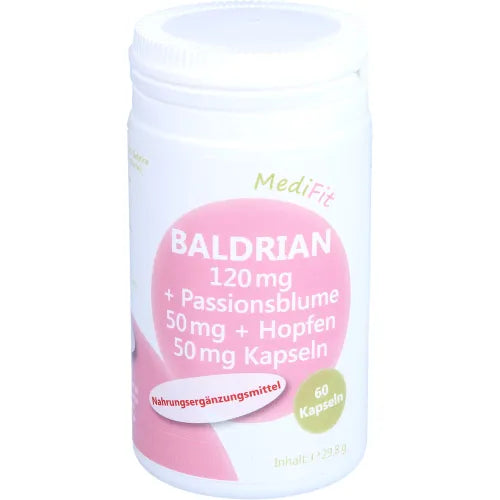 Valerian 120 mg + Passionflower 50 mg + Hops 50 mg 60 tablets