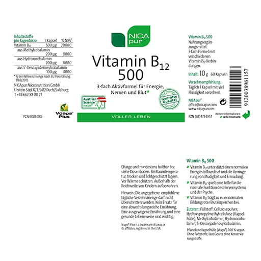 Vitamin B12 500 capsules - UKDorf