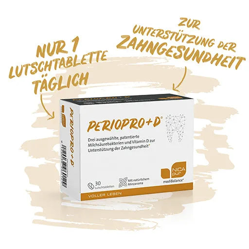 Vitamin d and dental health, Vitamin D3, bacterial strains, MediBalance PerioPro+D lozenges - UKDorf