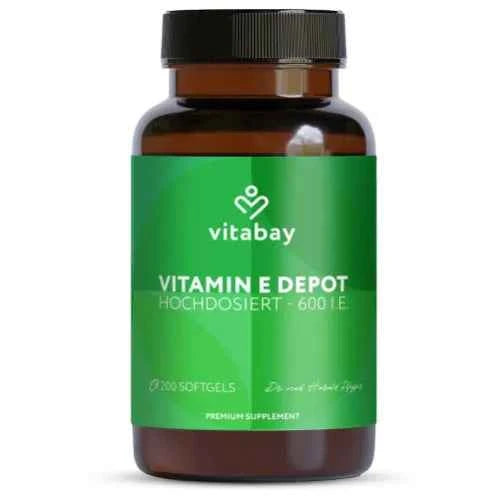 Vitamin E 600 IU Depot, vegan, high-dose, softgel, 200 tablets
