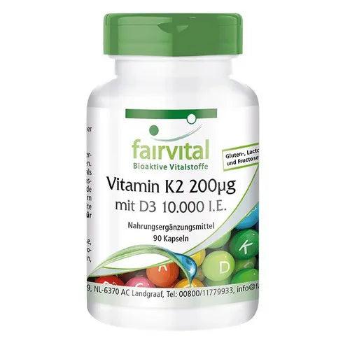 Vitamin K2 200µg with D3 10,000 IU - UKDorf