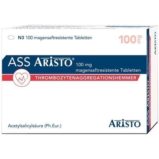 Acetylsalicylic acid, ASS Aristo 100 mg gastro-resistant tablets - UKDorf