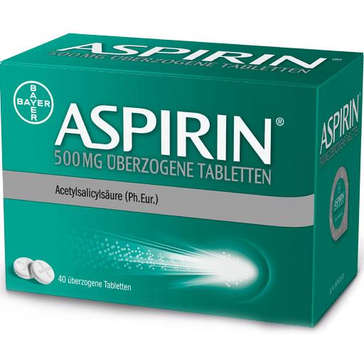 ASPIRIN, 500 mg, acetylsalicylic acid coated tablets - UKDorf
