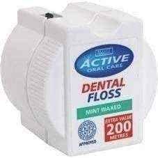 BEAUTY FORMULAS ACTIVE Thread minted waxed 200m, dental thread UK