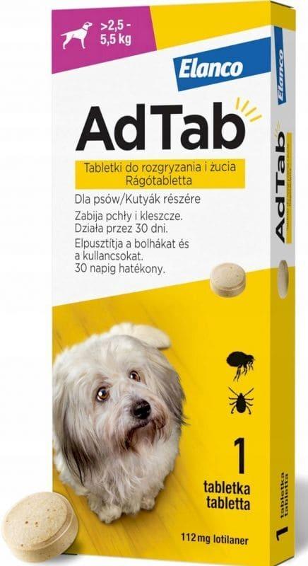 Best flea treatment for dogs chewable, AdTab 112 mg weighing 2.5-5.5 kg - UKDorf