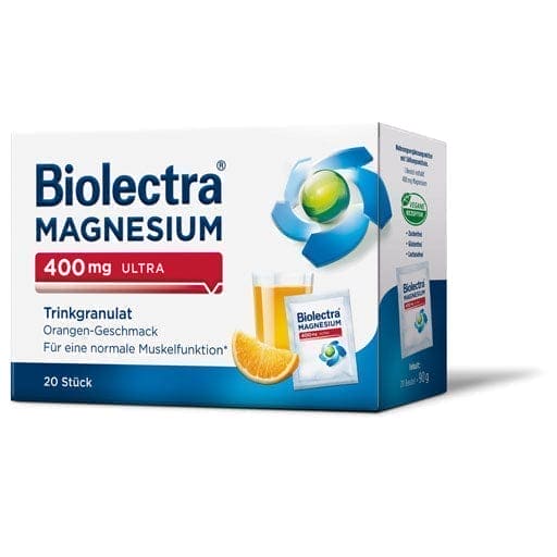 BIOLECTRA, Magnesium, 400 mg ultra drinking granules Orange - UKDorf