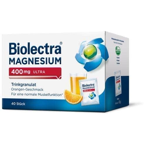 BIOLECTRA, Magnesium, 400 mg ultra drinking granules Orange - UKDorf