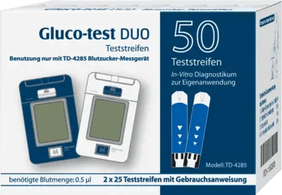 Blood sugar levels, low blood sugar, GLUCO TEST DUO test strips - UKDorf