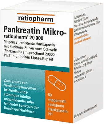 Buy Pancreatin micro-ratio 20,000 gastric juice-free hard capsules UK