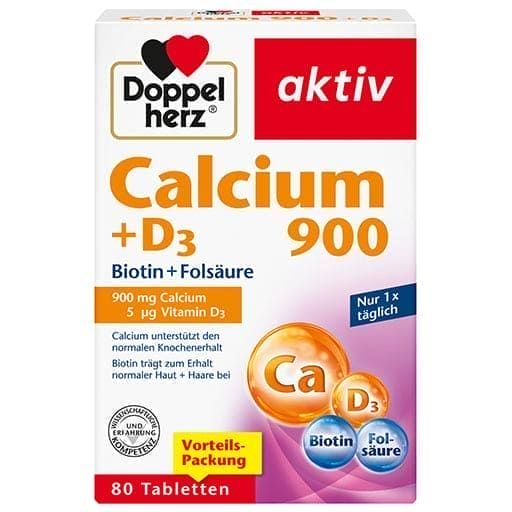 Calcium 900+D3 tablets, With biotin and folic acid - UKDorf
