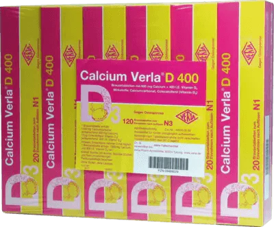 Calcium carbonate, cholecalciferol, vitamin D3, CALCIUM VERLA D 400 effervescent tablets - UKDorf