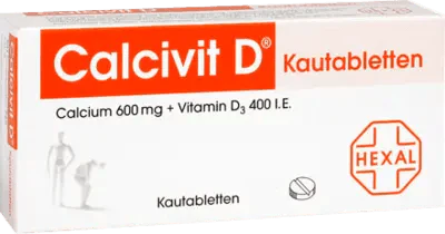 Calcium carbonate, colecalciferol, CALCIVIT D chewable tablets - UKDorf
