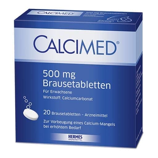 Calcium carbonate, osteoporosis treatment, CALCIMED 500 mg effervescent tablets - UKDorf