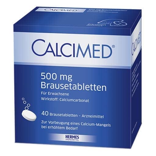 Calcium carbonate, osteoporosis treatment, CALCIMED 500 mg effervescent tablets - UKDorf