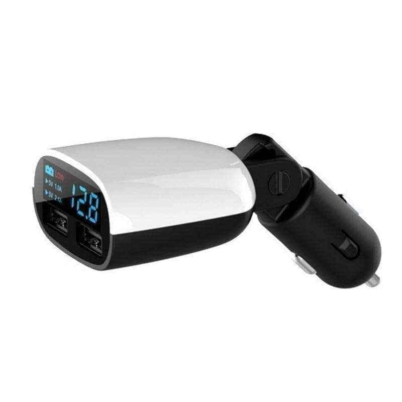 Car phone charger Dual USB LED Display UK