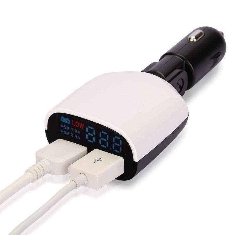 Car phone charger Dual USB LED Display UK