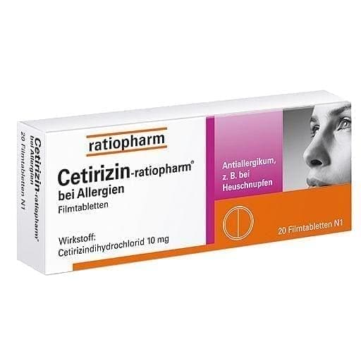 CETIRIZIN ratiopharm for allergy, chronic hives treatment UK