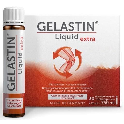 Collagen peptides, rosehip extract, vitamin B1, B12, B6, C, GELASTIN Liquid extra drinking ampoules - UKDorf