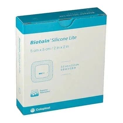 Coloplast biatain silicone Lite foam dressing 5x5 cm UK