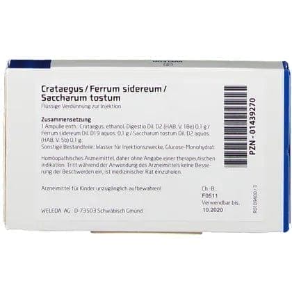 Crataegus Ferrum Sidereum Saccharum Tostum Ampoules - UKDorf