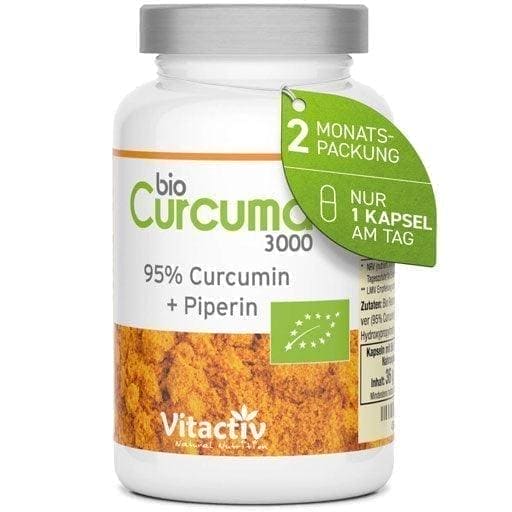 Curcumin and piperine, turmeric curcumin, CURCUMA 3000 organic capsules - UKDorf