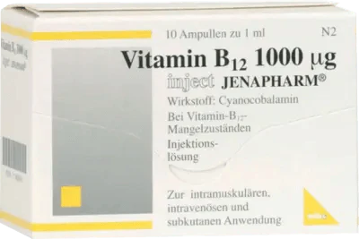 Cyanocobalamin, VITAMIN B12 1,000 µg Inject Jenapharm ampoules - UKDorf