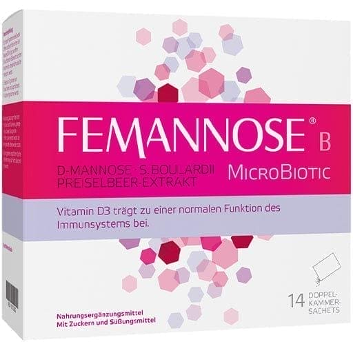 D-mannose, S. Boulardii, cranberry extract, Vitamin D, FEMANNOSE B Microbiotic Granules - UKDorf