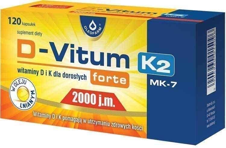 D-Vitum forte 2000 IU K2 x 120 capsules UK