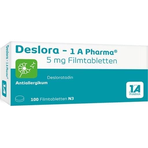DESLORA-1A Pharma, desloratadine, 5 mg film-coated tablets - UKDorf