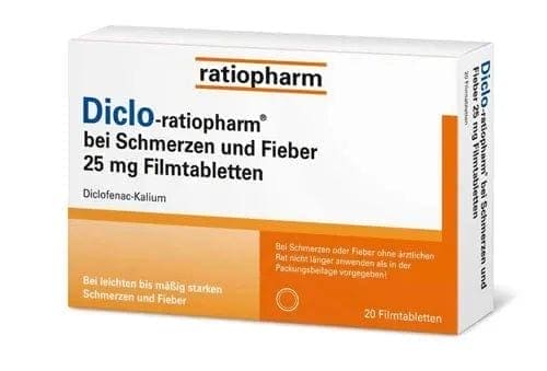 DICLO-RATIOPHARM for pain and fever, diclofenac potassium UK
